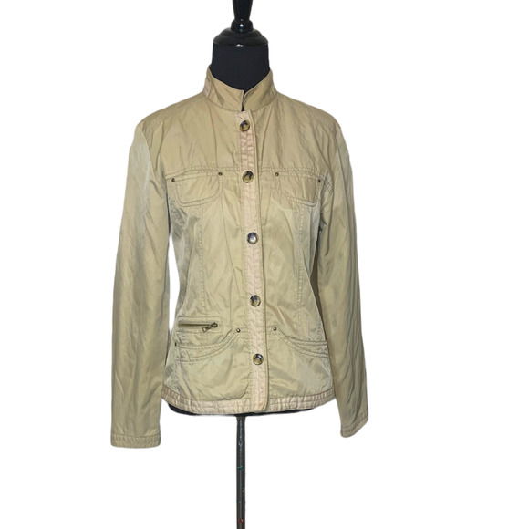 Chico's beige long sleeves buttoned summer jacket size small - Picture 6 of 6